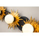 Soleil 4 Light 32 inch WZC+Gold Bath Light Wall Light in Weather Zinc and Gold Leaf with Antique